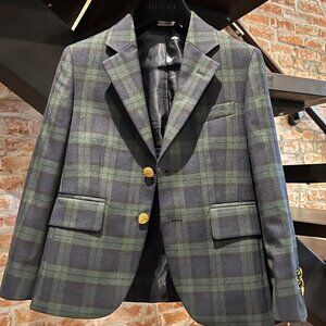 Brooks Brothers Boys Plaid Suit Jacket and Pants Green Size 8